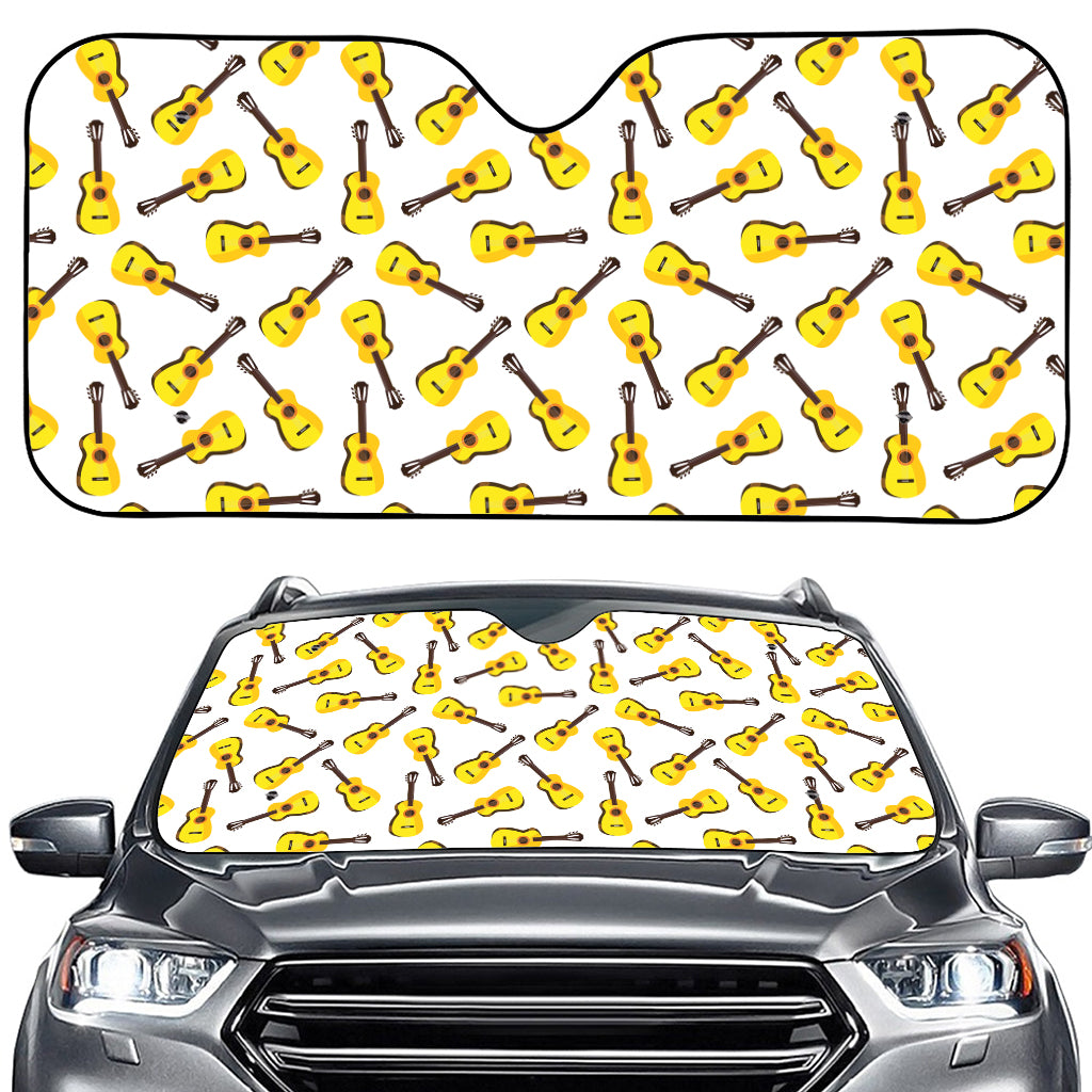 Acoustic Guitar Pattern Print Car Windshield Sun Shade