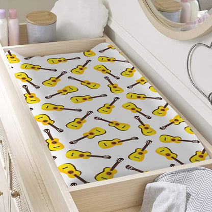 Acoustic Guitar Pattern Print Changing Pad Cover