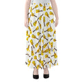 Acoustic Guitar Pattern Print Chiffon Maxi Skirt