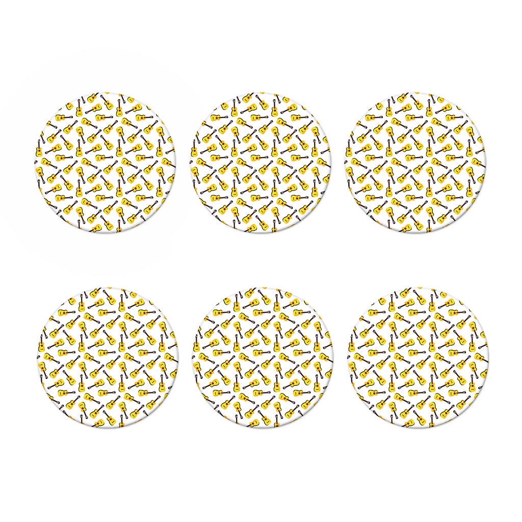 Acoustic Guitar Pattern Print Coaster Set