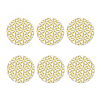 Acoustic Guitar Pattern Print Coaster Set