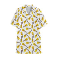 Acoustic Guitar Pattern Print Cotton Hawaiian Shirt
