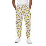 Acoustic Guitar Pattern Print Cotton Pants