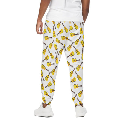Acoustic Guitar Pattern Print Cotton Pants