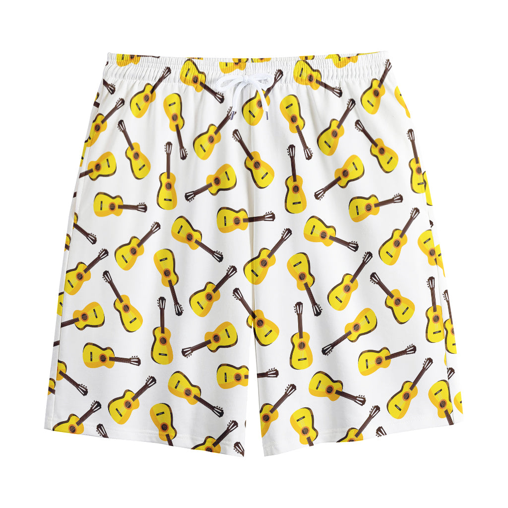 Acoustic Guitar Pattern Print Cotton Shorts