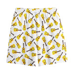 Acoustic Guitar Pattern Print Cotton Shorts