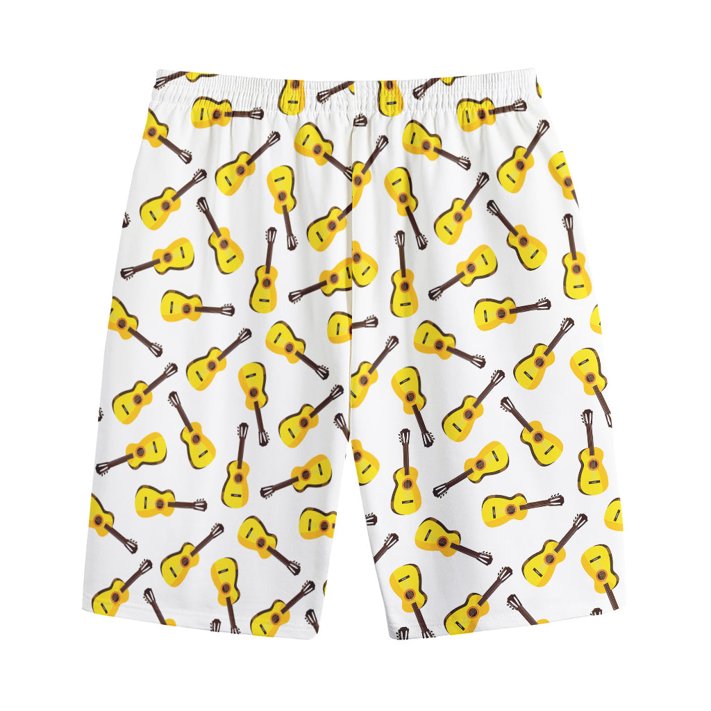 Acoustic Guitar Pattern Print Cotton Shorts