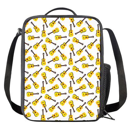Acoustic Guitar Pattern Print Crossbody Lunch Bag