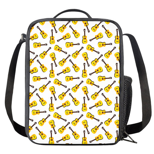 Acoustic Guitar Pattern Print Crossbody Lunch Bag