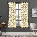 Acoustic Guitar Pattern Print Grommet Curtain Panels