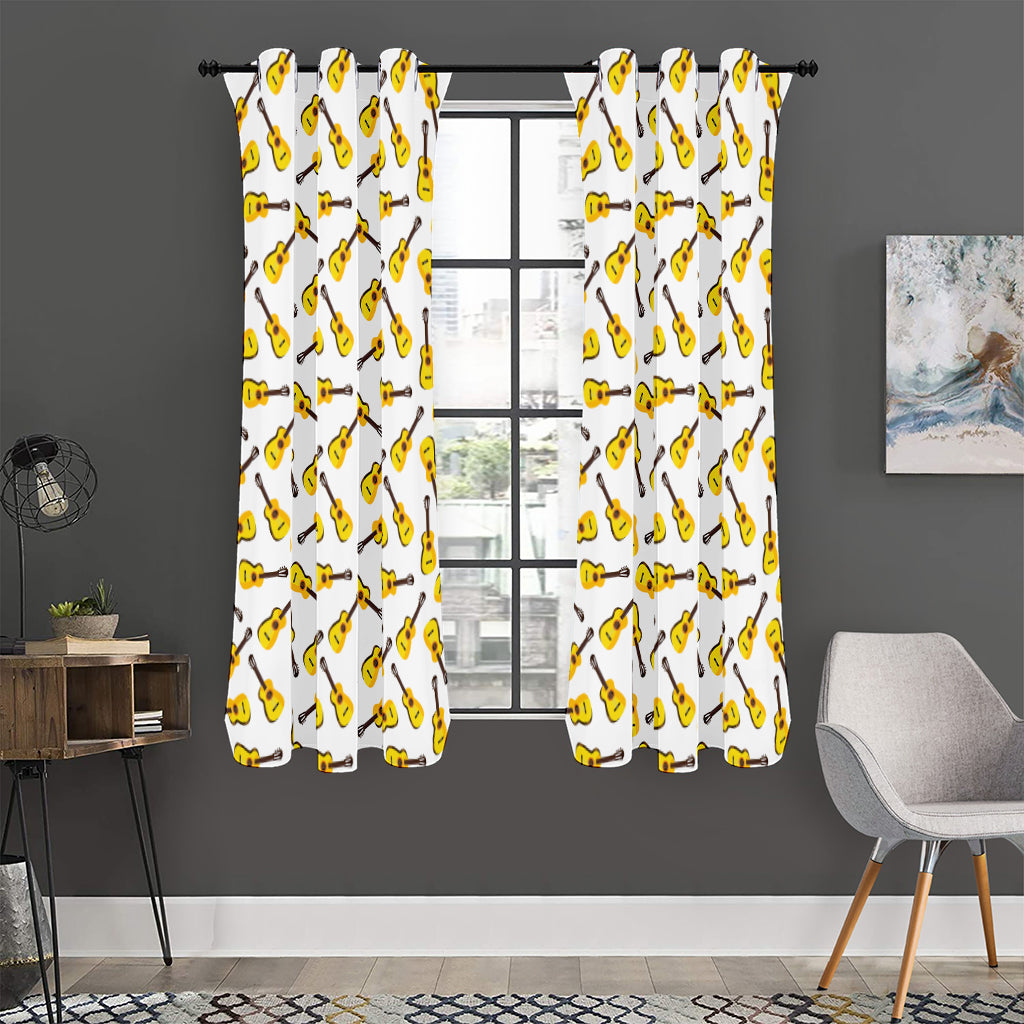 Acoustic Guitar Pattern Print Curtain