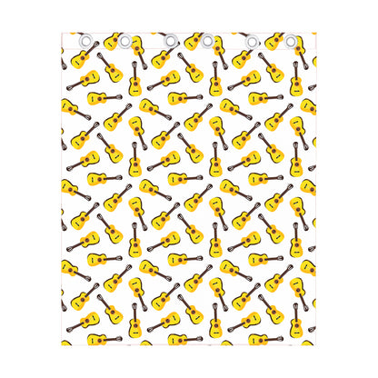 Acoustic Guitar Pattern Print Curtain
