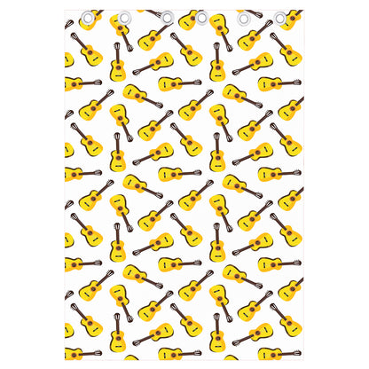 Acoustic Guitar Pattern Print Curtain