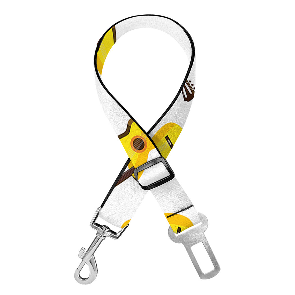 Acoustic Guitar Pattern Print Dog Seat Belt