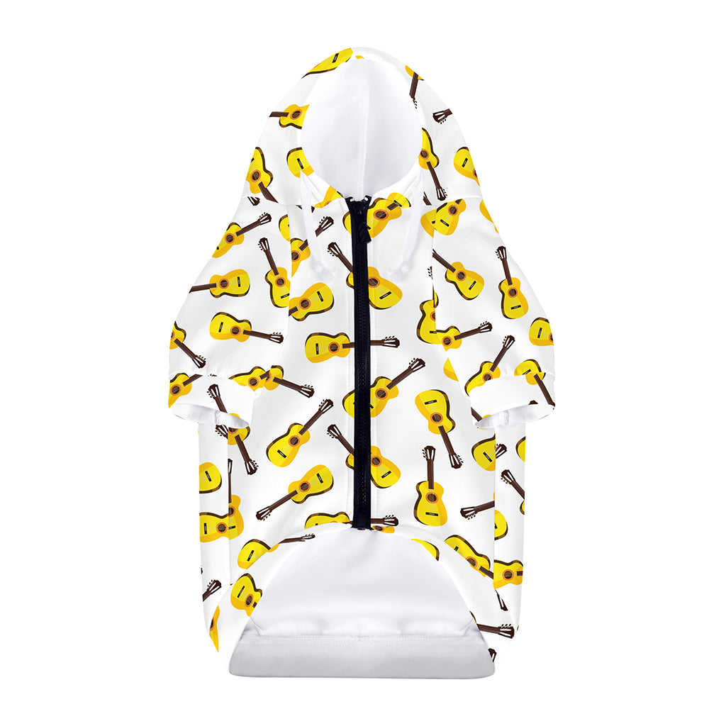 Acoustic Guitar Pattern Print Dog Zip Up Hoodie