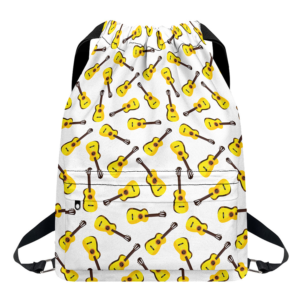 Acoustic Guitar Pattern Print Drawstring Backpack