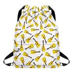 Acoustic Guitar Pattern Print Drawstring Backpack