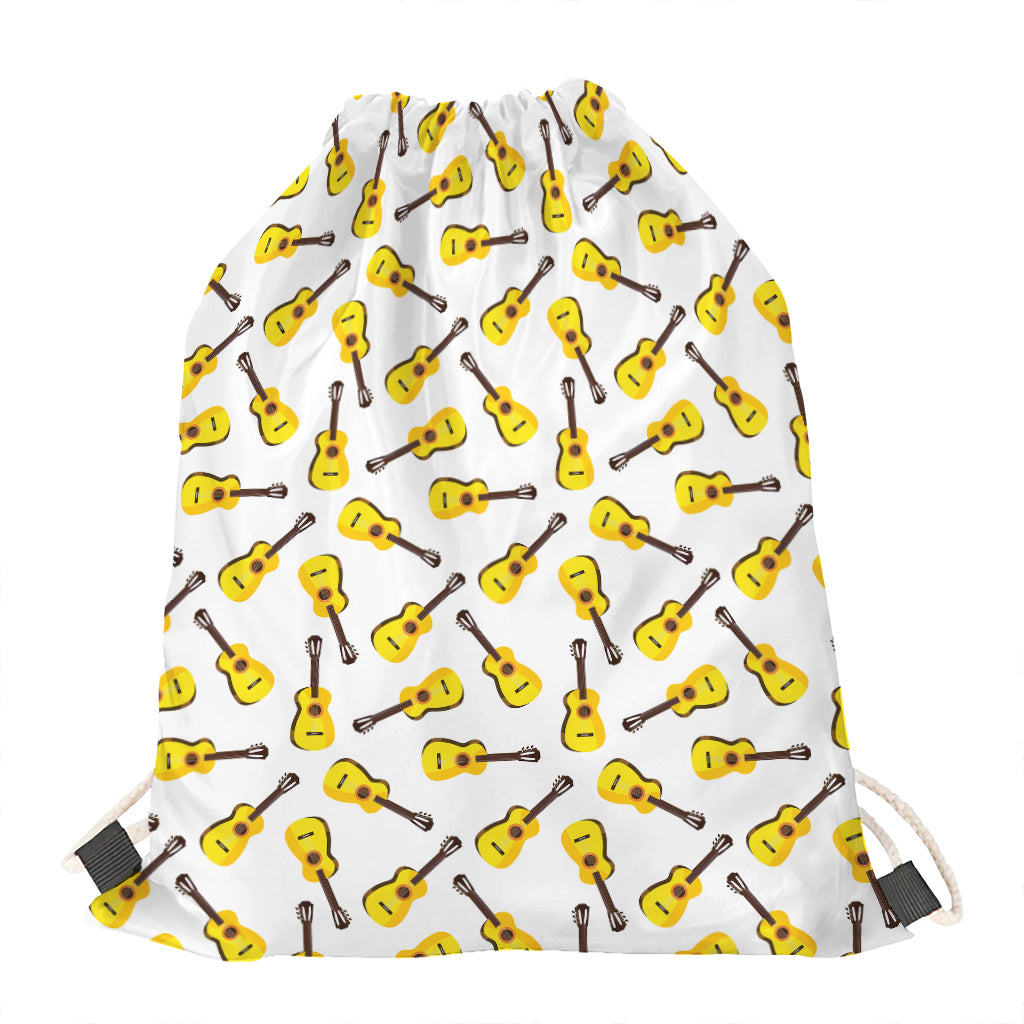 Acoustic Guitar Pattern Print Drawstring Bag