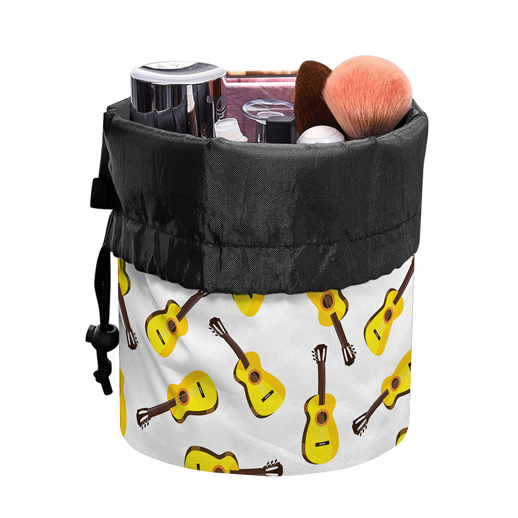 Acoustic Guitar Pattern Print Drawstring Makeup Bag