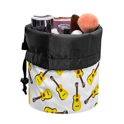 Acoustic Guitar Pattern Print Drawstring Makeup Bag