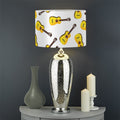 Acoustic Guitar Pattern Print Drum Lamp Shade