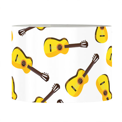 Acoustic Guitar Pattern Print Drum Lamp Shade