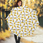 Acoustic Guitar Pattern Print Foldable Umbrella