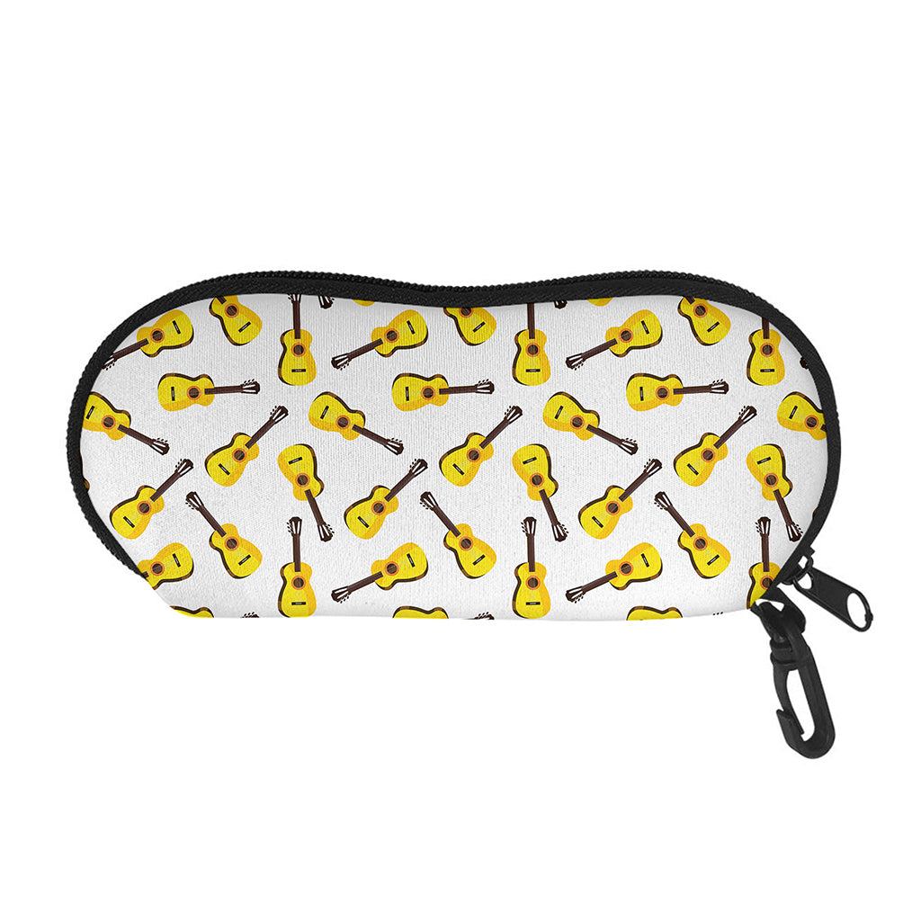 Acoustic Guitar Pattern Print Glasses Case