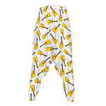 Acoustic Guitar Pattern Print Hammer Pants