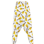 Acoustic Guitar Pattern Print Hammer Pants