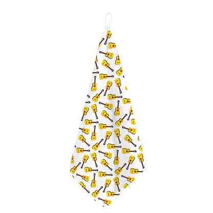 Acoustic Guitar Pattern Print Hand Towel