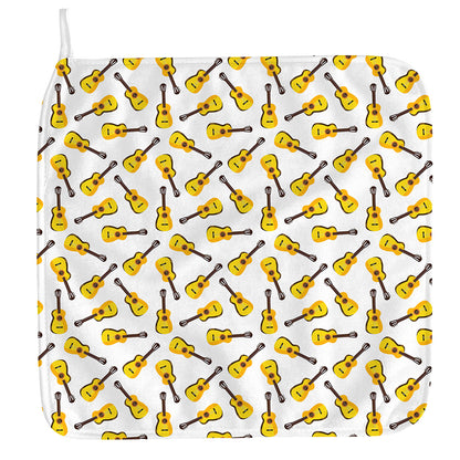 Acoustic Guitar Pattern Print Hand Towel