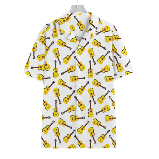 Acoustic Guitar Pattern Print Hawaiian Shirt