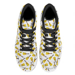 Acoustic Guitar Pattern Print High Top Leather Sneakers