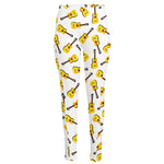 Acoustic Guitar Pattern Print High-Waisted Pocket Leggings