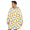 Acoustic Guitar Pattern Print Hoodie Blanket