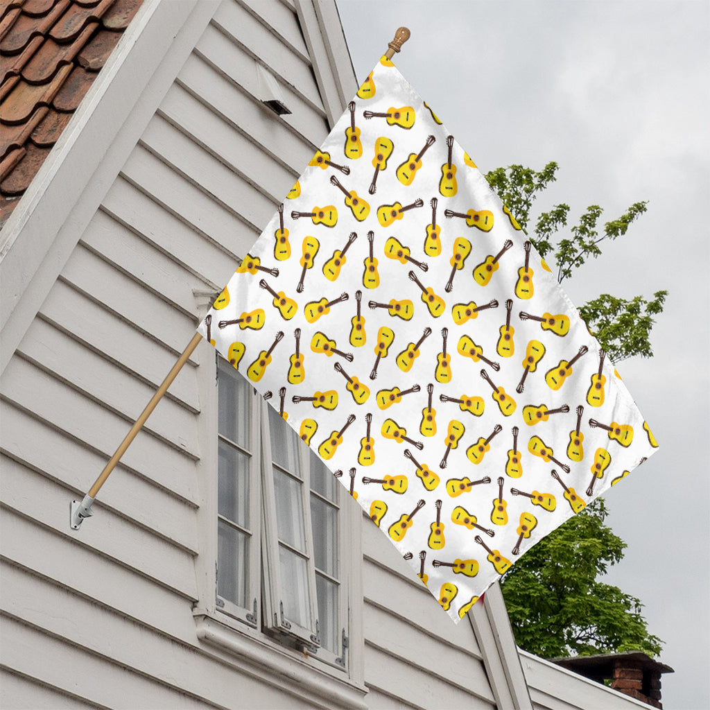 Acoustic Guitar Pattern Print House Flag