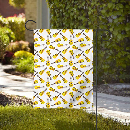 Acoustic Guitar Pattern Print House Flag