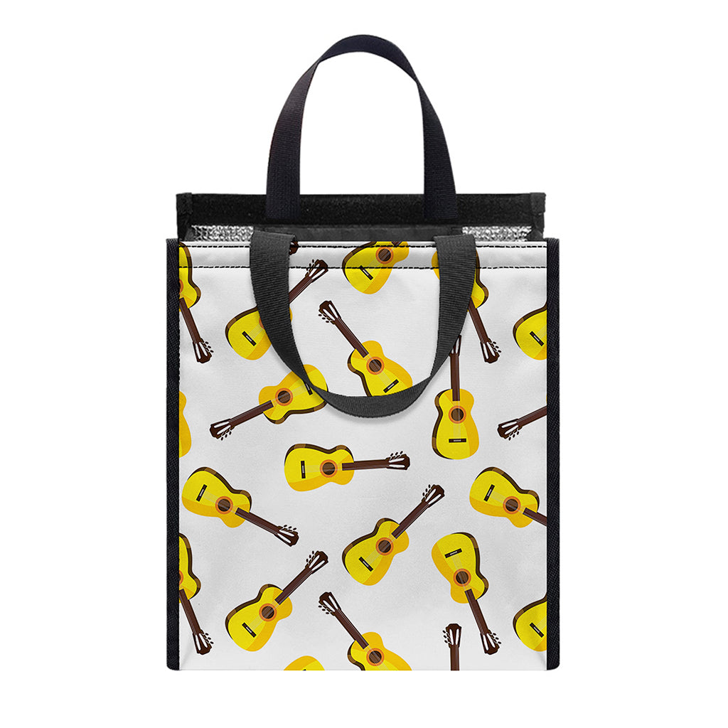 Acoustic Guitar Pattern Print Insulated Lunch Tote