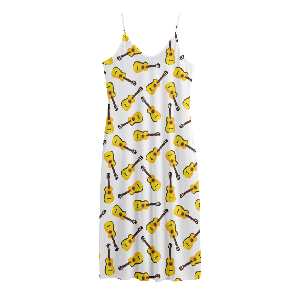 Acoustic Guitar Pattern Print Jersey Midi Cami Dress