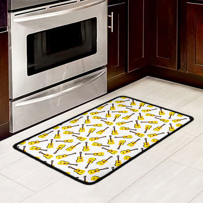 Acoustic Guitar Pattern Print Kitchen Mat