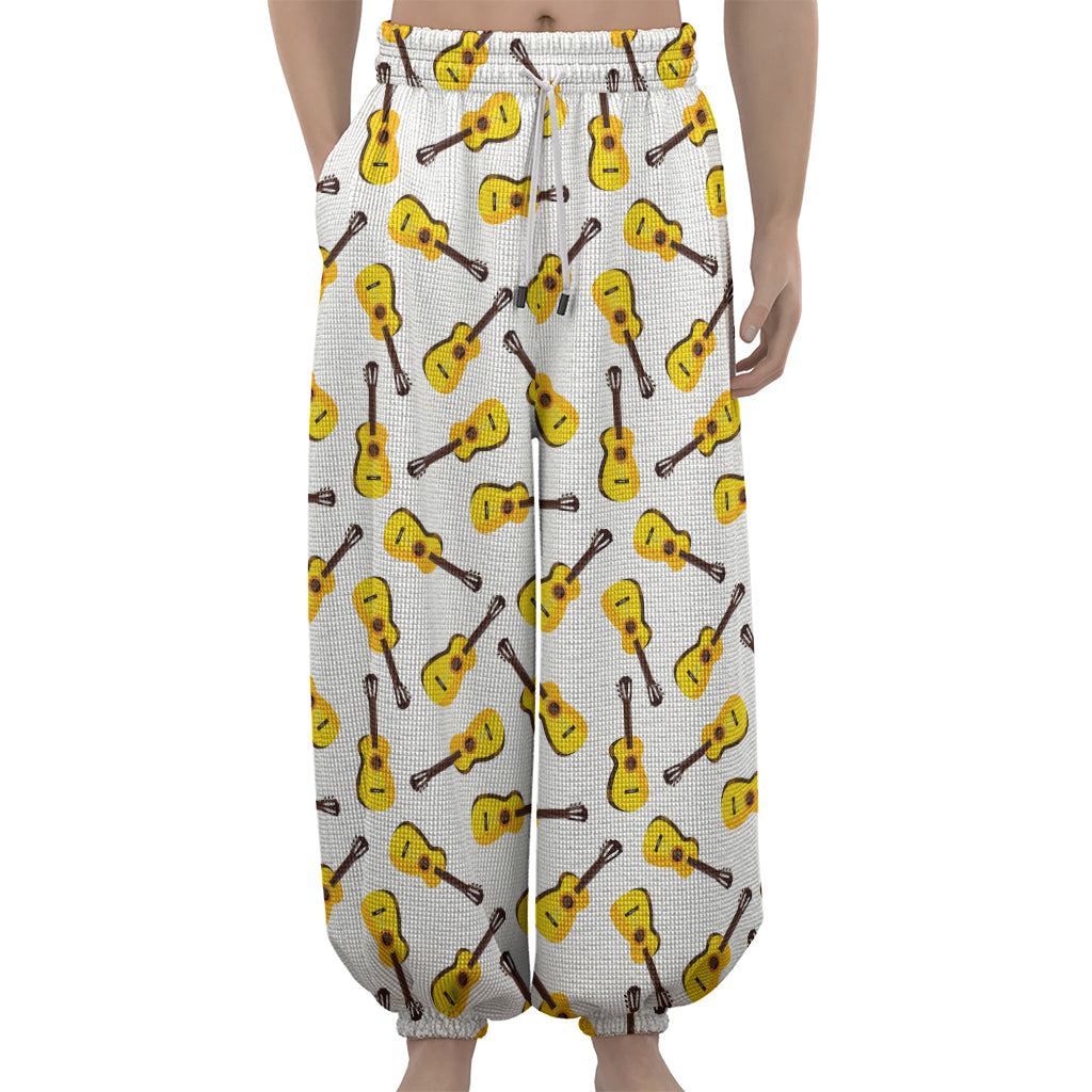 Acoustic Guitar Pattern Print Lantern Pants