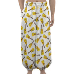 Acoustic Guitar Pattern Print Lantern Pants