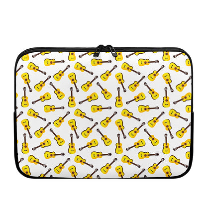 Acoustic Guitar Pattern Print Laptop Sleeve