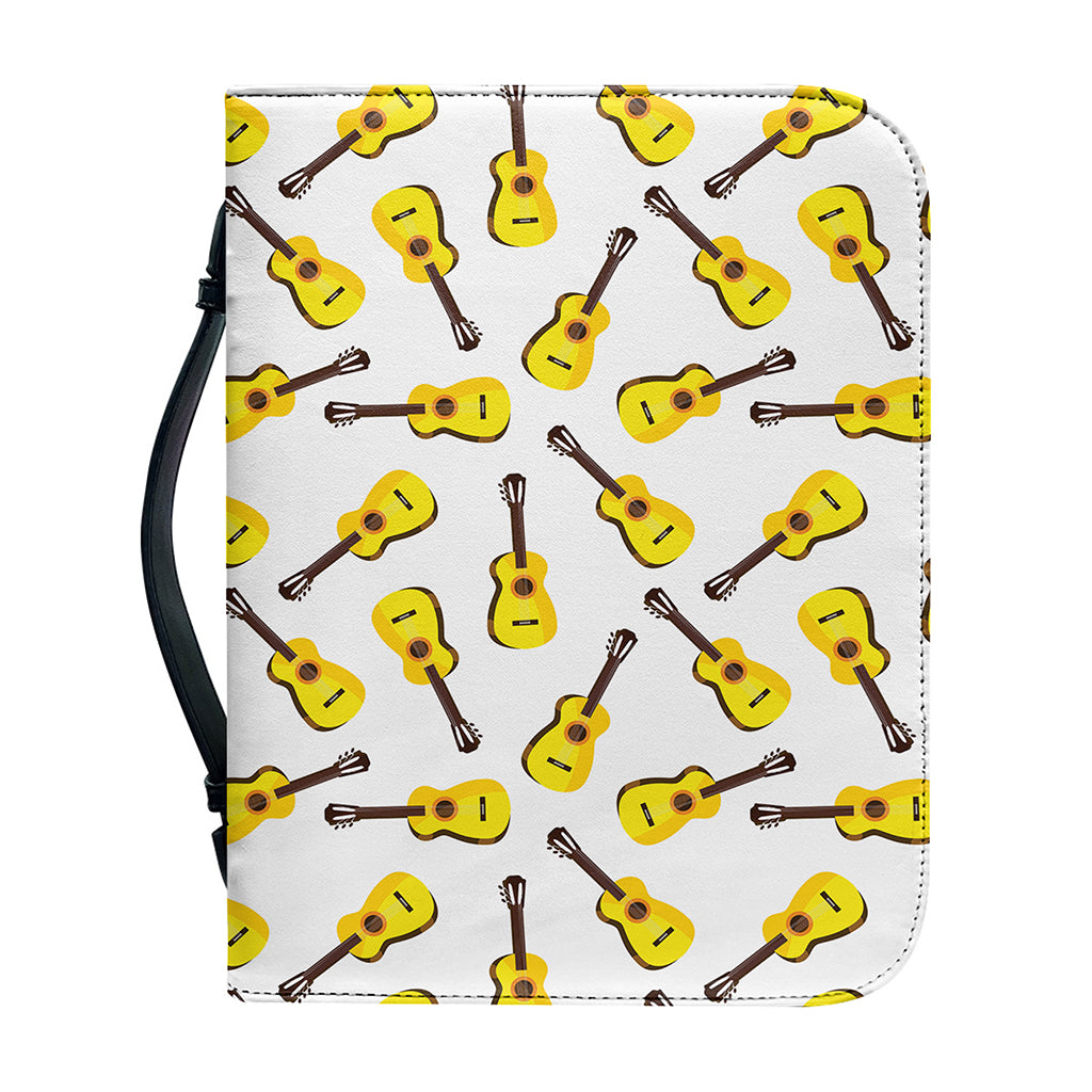 Acoustic Guitar Pattern Print Leather Bible Cover