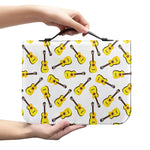 Acoustic Guitar Pattern Print Leather Bible Cover