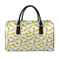 Acoustic Guitar Pattern Print Leather Duffel Bag