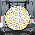 Acoustic Guitar Pattern Print Leather Spare Tire Cover