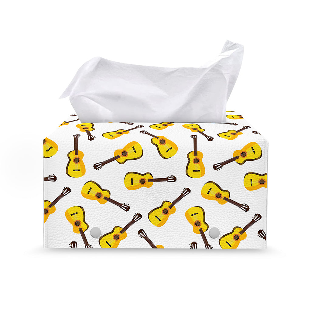 Acoustic Guitar Pattern Print Leather Tissue Box Cover