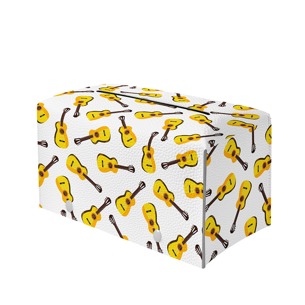 Acoustic Guitar Pattern Print Leather Tissue Box Cover